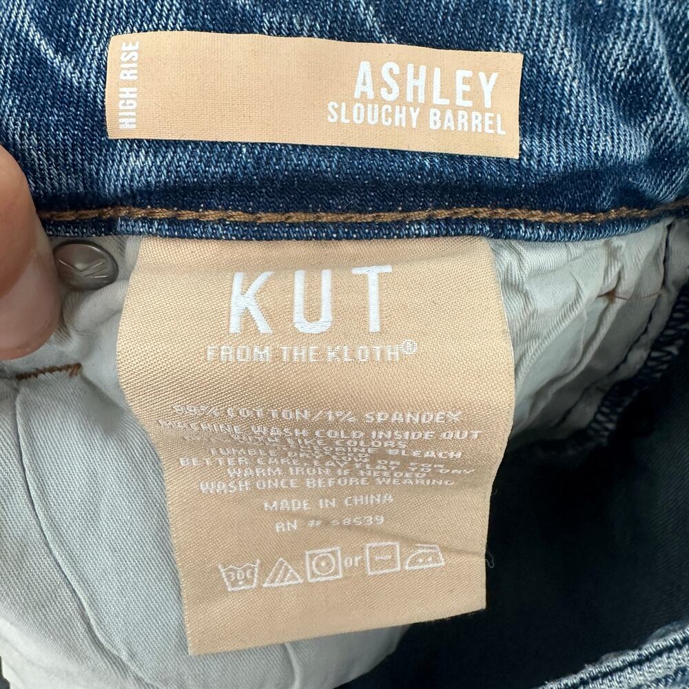 KUT FROM THE KLOTH Ashley High Rise Slouchy Barrel Straight Leg Jean // 6 Petite - Picture 10 of 12